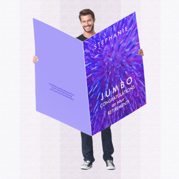 Jumbo Giant Huge Purple Abstract Happy Retirement  Card by SocolikCardShop at Zazzle