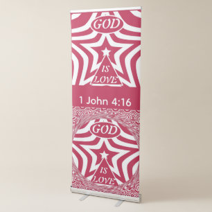 Jumbo God Is Love Star - 1 John 4:16 Scripture Art Retractable Banner