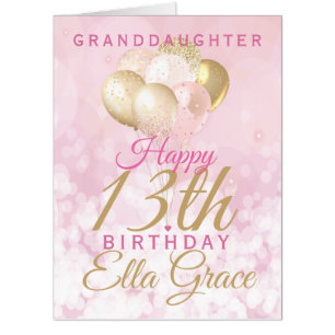Jumbo Granddaughter 13th Birthday Balloon Card