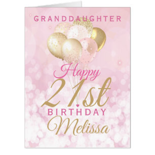 Jumbo Granddaughter 21st Birthday Balloon Card