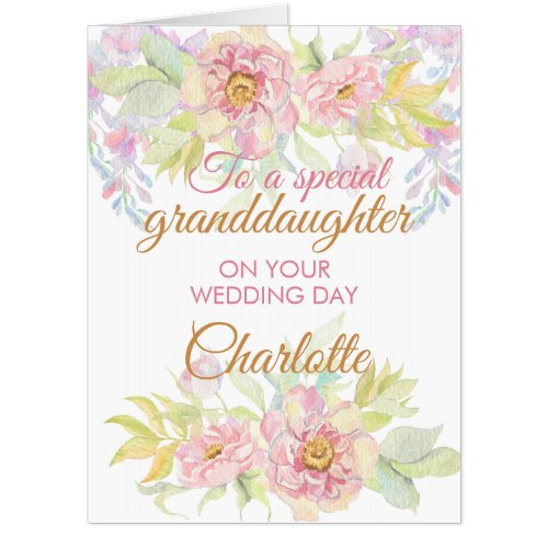 Jumbo Granddaughter Bride Wedding Day Congrats Card
