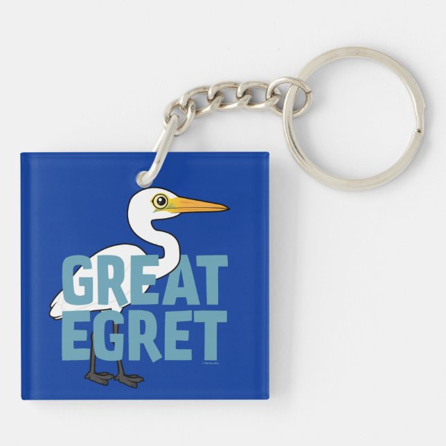 Jumbo Great Egret Keychain (Back)