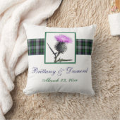 Jumbo Green, Purple, White Tartan, Thistle Pillow (Blanket)