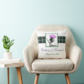 Jumbo Green, Purple, White Tartan, Thistle Pillow (Chair)