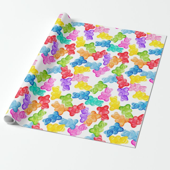Jumbo Gummy Bears by LAD Wrapping Paper (Unrolled)