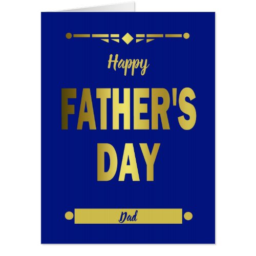 Jumbo Happy Fathers Day Typography Gold Card
