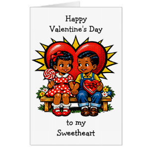 Jumbo Happy Valentine's Day Retro Pop Art Vintage Card