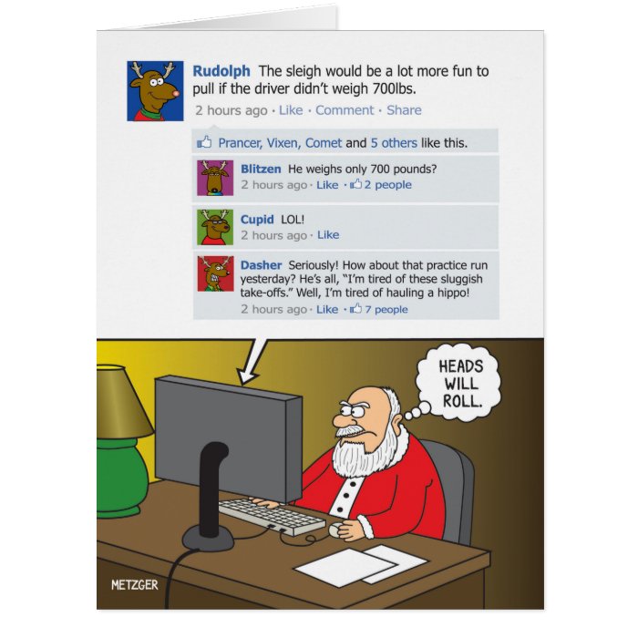 Jumbo Heads Will Roll Christmas Card Zazzle