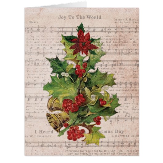Jumbo Holly Notes Christmas Card (Front)
