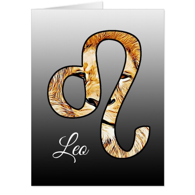 Jumbo Horoscope Sign Leo Birthday Card (Front)