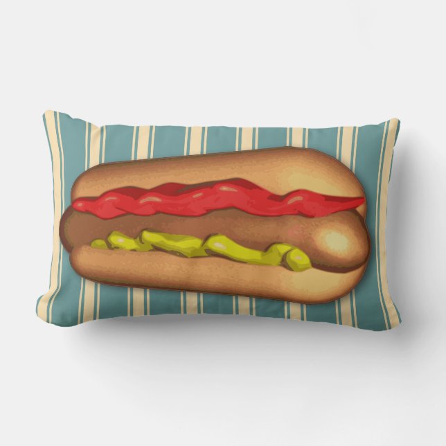 Jumbo Hotdog Custom Color Lumbar Pillow (Front)