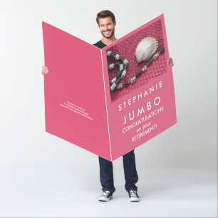 JUMBO HUGE BIG Name Seashell Pink Mat Retirement Card