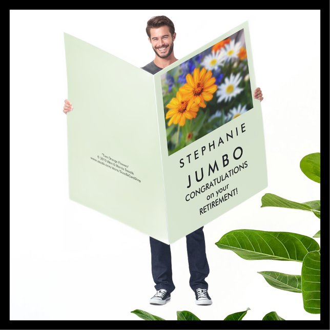 JUMBO HUGE Giant Two Orange Flowers Retirement Card (Creator Uploaded)