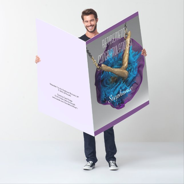 JUMBO HUGE Large Big Bottom's UP Happy Retirement  Card (In Situ)