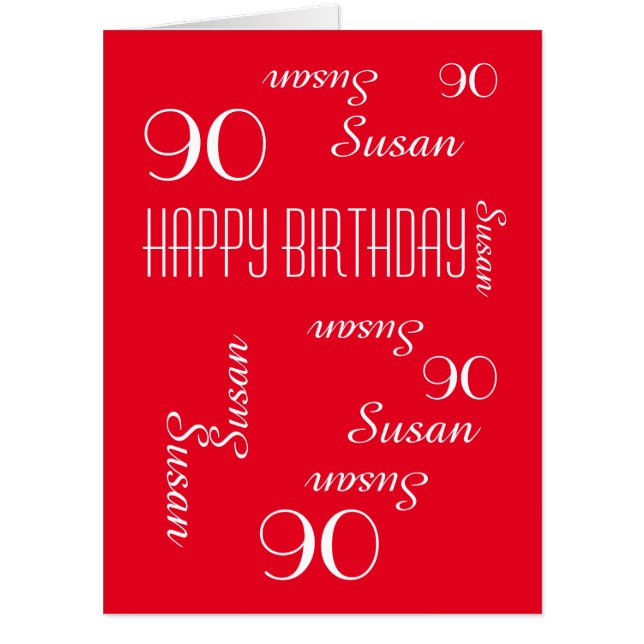 JUMBO HUGE PERSONALIZE SIGNATURE Name Age Birthday Card (Front)