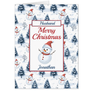 Jumbo Husband Christmas Snowman Card