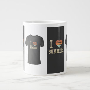 Jumbo I Love Summer Tee Design Giant Coffee Mug