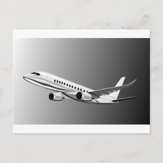 jumbo jet plane airplane aircraft flying flight postcard
