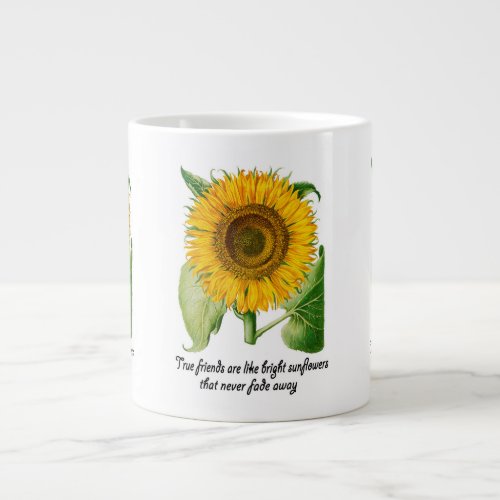 Jumbo Large Cup Mug Friends Friendship Gift Flower