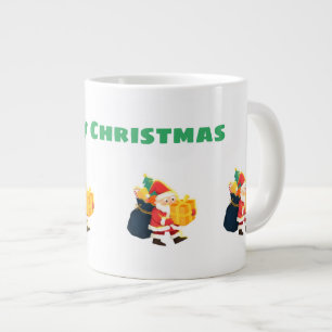 Jumbo Merry Christmas Wishes Printed Specialty  Giant Coffee Mug