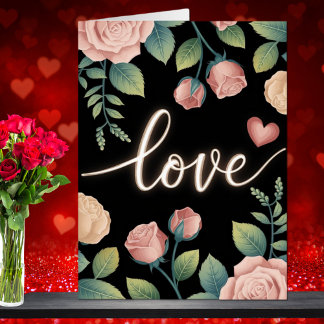 Jumbo modern floral valentine card