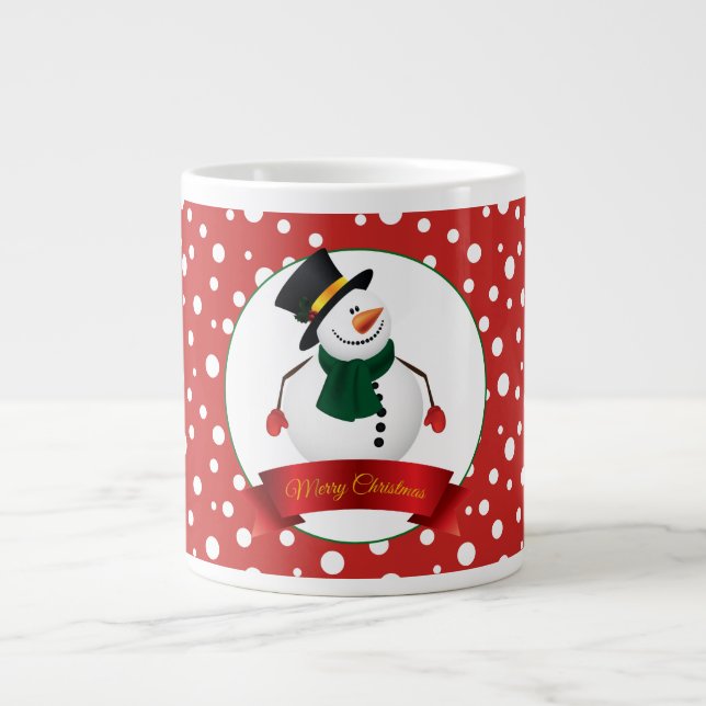 Jumbo Mug-Christmas Snowman Giant Coffee Mug (Front)