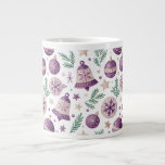 Jumbo Mug – Festive Purple Bell Design