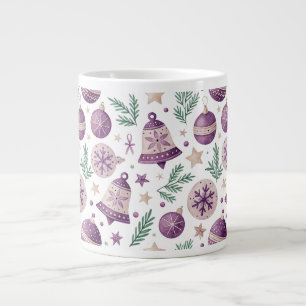 Jumbo Mug – Festive Purple Bell Design