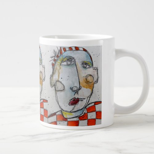 Jumbo Mug _ Orange Checkered