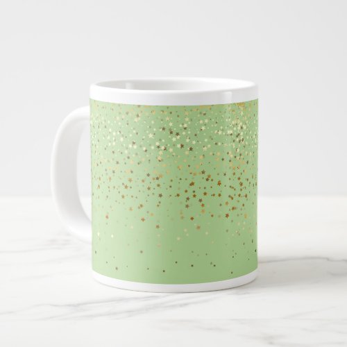 Jumbo Mug_Petite Golden Stars_Apple GRN Large Coffee Mug