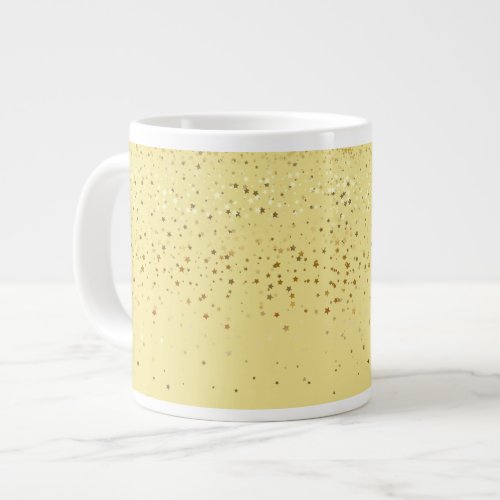 Jumbo Mug_Petite Golden Stars_Yellow Large Coffee Mug