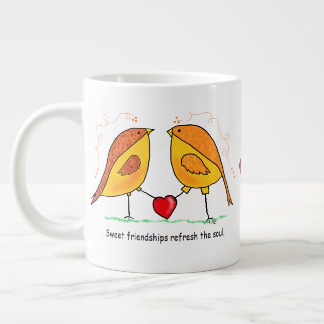 JUMBO Mug Sweet Friendship Birds (Left)