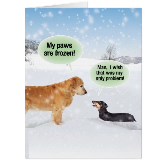 Jumbo My Paws Are Frozen Christmas Card (Front)