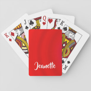 Jumbo Name, Solid Red Gradient Playing Cards