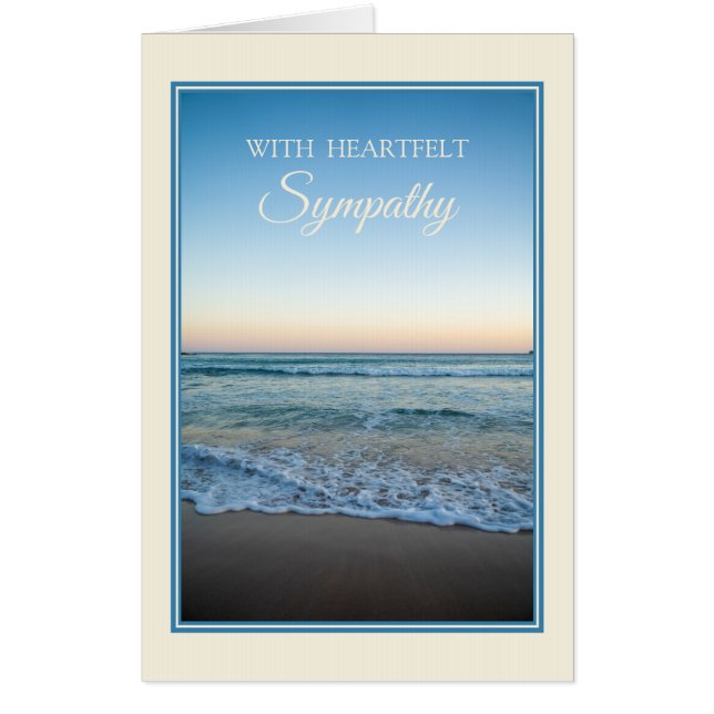 Jumbo Ocean Waves Sympathy Card (Front)