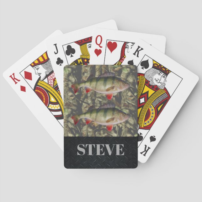 Jumbo Perch Fishing Camouflage Name Cards (Back)