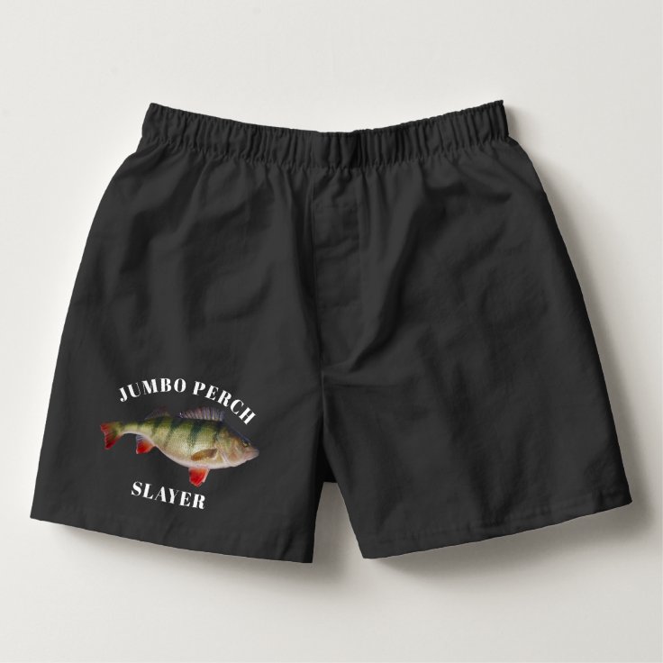 Jumbo Perch Funny Fishing Underwear Boxers | Zazzle