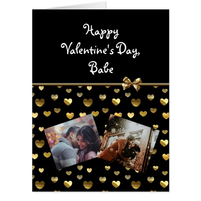Jumbo Personalized Photo Valentines Day Card (Front)