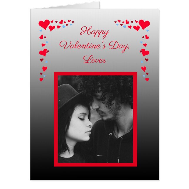 Jumbo Personalized Photo Valentines Day "Card Card (Front)