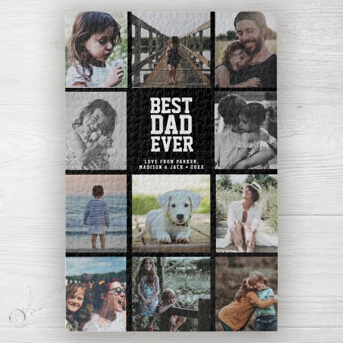 Jumbo Photo Collage Fathers Day BEST DAD EVER Jigsaw Puzzle