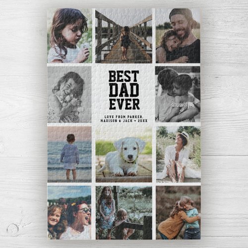 Jumbo Photo Collage Fathers Day BEST DAD EVER Jigsaw Puzzle