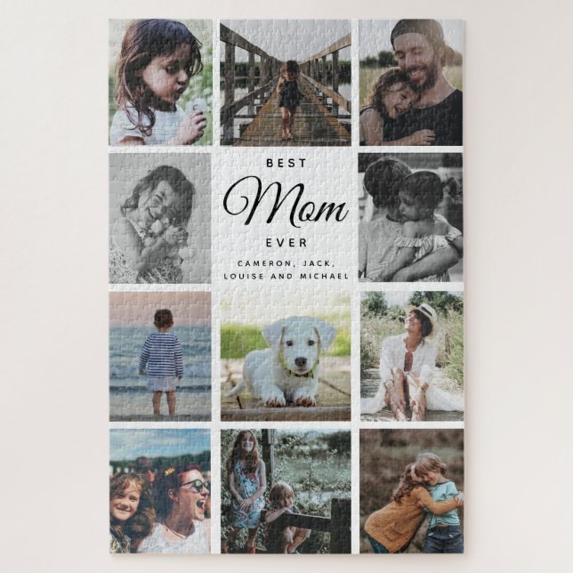 Jumbo Photo Collage Mothers Day BEST MOM EVER Jigsaw Puzzle (Vertical)