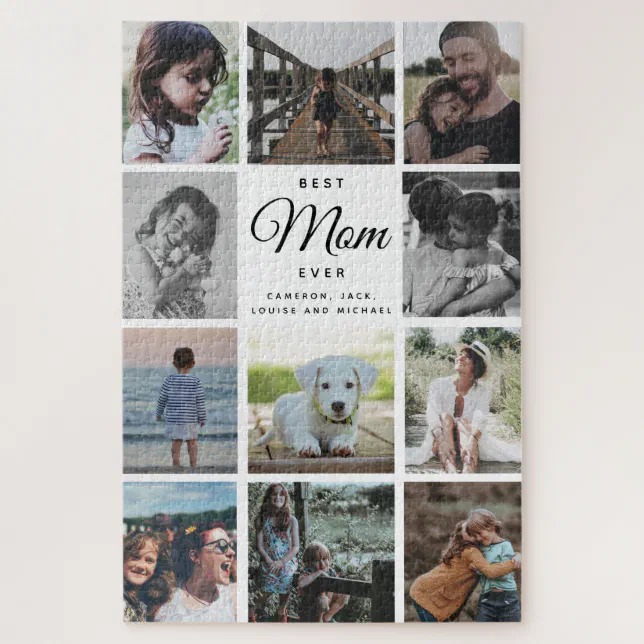 Jumbo Photo Collage Mothers Day BEST MOM EVER Jigsaw Puzzle | Zazzle