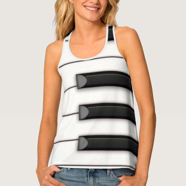 Jumbo Piano Keys Illustration Music Tank Top (Front)
