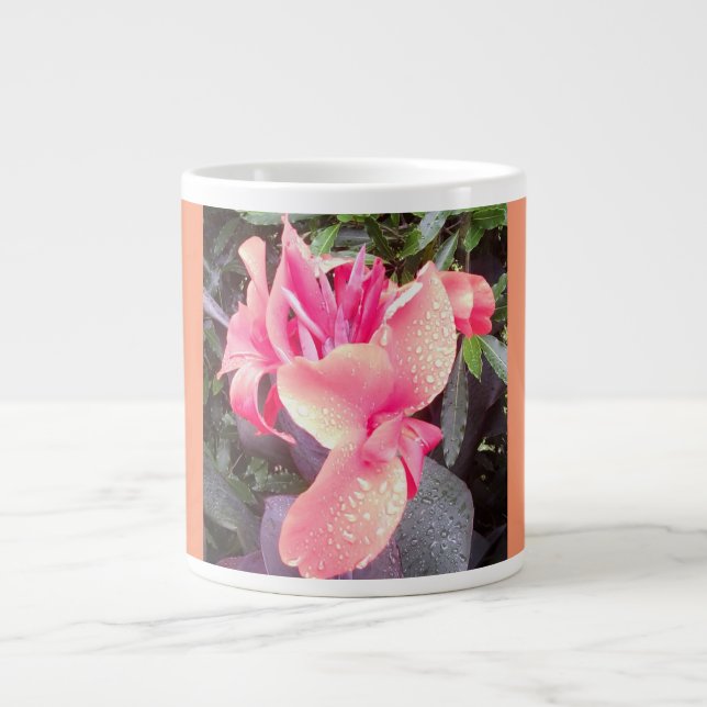 Jumbo Pink Canna Lily Photo Mug (Front)