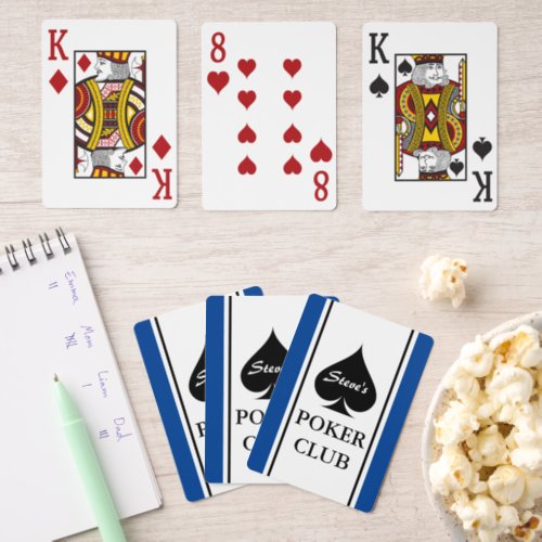 Jumbo poker playing cards with Ace of spades logo