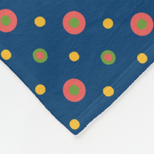 Jumbo Polka Dots on Navy Blue Fleece Blanket