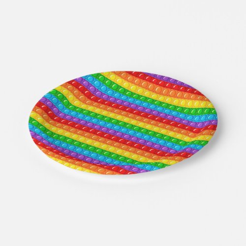 Jumbo Pop it Rainbow Circular Paper Plates