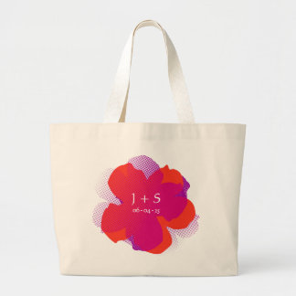 Jumbo Popflower Purple/Orange Toilet Tray Large Tote Bag