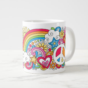 JUMBO Psychedelic Peace Love and Happiness Mug ♥